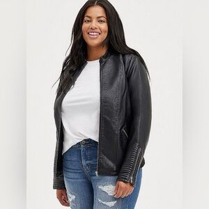 Torrid Black Leather Jacket for Women